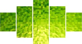 Obraz żółto-zielonych kostek (125x70 cm)