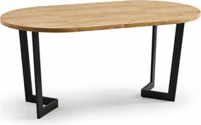 Stół okrągły rozkładany Rodos Slim 90–140 cm – nowoczesny kompaktowy stół do kuchni i salonu, blat laminowany, metalowe nogi