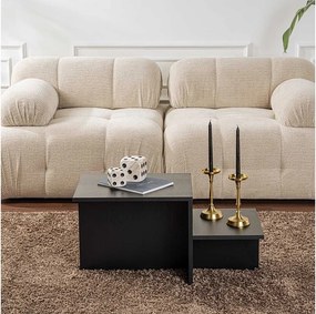 Drewniany stolik kawowy "Harmony" 80 x 40 x 40 cm - Czarne drewno