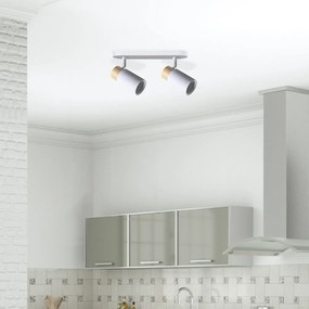 Biało-naturalna lampa sufitowa z metalowym kloszem 35x5.5 cm Claro – Candellux Lighting