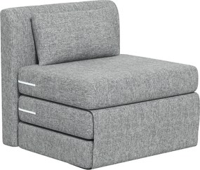 HOMCOM Fotel-sypialnia, materac dla gości, trzykrotnie składany, kompaktowy, z metalową ramą, 80x75x74 cm, Szary