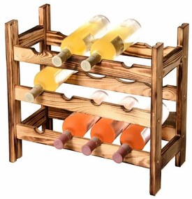 Kesper 69120 Regał na wino na 12 butelek, sosna,60 x 63 x 27 cm