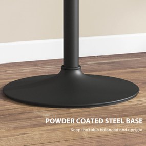 HOMCOM Stół Barowy dla 2 Osób, Regulowany Wysokościowo, Wygląd Marmuru, 60 x 60 x 68-93,5 cm, Czarny