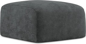 Pufa - z tkaniny szenilowej - ciemny szary - LEILA