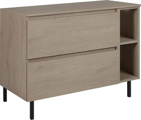 Meble łazienkowe 100 cm (80+20) z blatem górnym + nóżkami meblowymi, Kolor: Dąb Ciemny, 100 x 80,7 x 46 cm