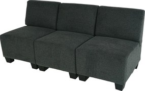 Modułowa sofa 3-osobowa Moncalieri,  antracytowo-szara, bez podłokietników