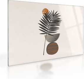 Obraz na szkle - Abstrakcja z liściem palmy (70x50 cm)