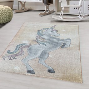 Dywan dziecięcy Funny jednorożec złoty 160 cm x 230 cm