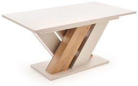 Stół rozkładany BRANDON 160(200)x90cm kaszmir/dąb cremona mat HALMAR