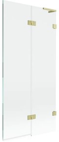 Mexen Lunar L parawan nawannowy 2-skrzydłowy prawy 90 x 150 cm, transparent, złoty szczotkowany - 897L-090-100-55-00-P