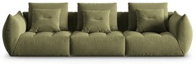 Jasnozielona aksamitna sofa 332 cm Bloom – Micadoni