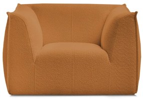 Musztardowy fotel z materiału bouclé Giorgia – Bobochic Paris