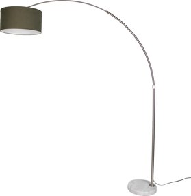 Lampa podłogowa stalowa z ciemnozielonym kloszem 50 cm - XXL