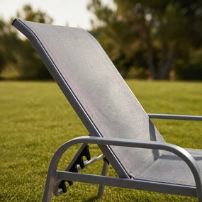 Leżak ogrodowy basenowy Summer regulowany, kolor szary