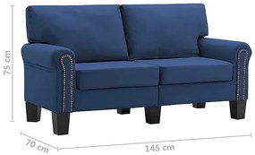 Luksusowa dwuosobowa sofa niebieska - Alaia 2X