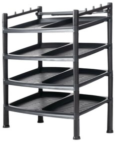 Szafka na buty 4 półki Black 52 x 34 x 67 cm