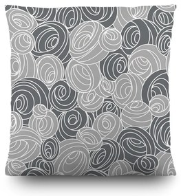 Poduszka Spirals szara, 45 x 45 cm