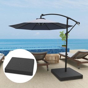 Outsunny Ciężarki do podstawy parasola, Wodoodporne, Napełnialne piaskiem, Plastik, 89D x 89S x 10,5W cm, Czarny
