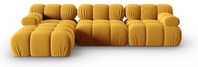 Żółta aksamitna sofa 285 cm Bellis – Micadoni Home