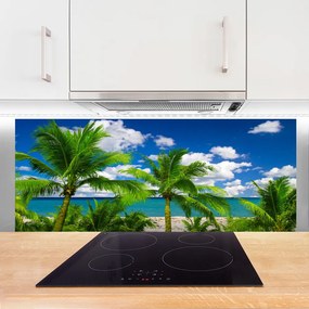 Szkło do Kuchni na Ścianę Tropikalna Panorama Z Palmami