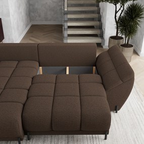 Masseno Narożnik VESTANO  z funkcją spania i pojemnikiem na pościel Narozniki L, Rozkładana sofa - Brązowy, QUELLE 25