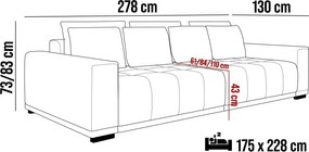 Sofa MOTTA funkcja spania System rozkładania DL KANSAS 08 WERSAL