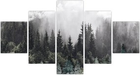Obraz - Las z ilustrowanymi elementami (125x70 cm)