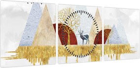Obraz - Wystrój (z zegarem) (90x30 cm)