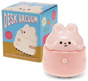 Różowy metalowo-plastikowy odkurzacz biurkowy Bunny – Rex London