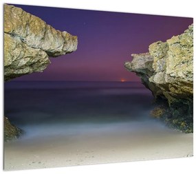 Obraz na szkle - klif morski (70x50 cm)