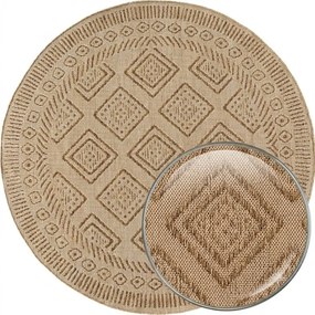 Dywan uniwersalny MIRA Romby Beżowo Brązowe koło 200 cm x 200 cm