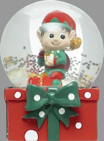 Dekoracyjna kula śnieżna z elfem, 6,5 cm