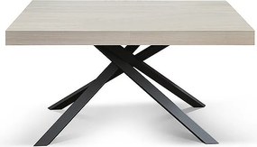 Stół drewniany, wykończenie wiąz perłowy, podstawa antracytowa, rozkładany 160x90 - FORTE DEI MARMI