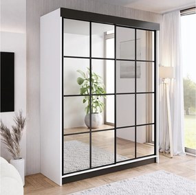 Szafa przesuwna z lustrem BARI 2 biała 200