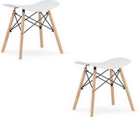 Stołek Valora CORFU, biały, ergonomiczny, do kuchni x2