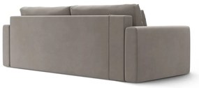Jasnoszara aksamitna rozkładana sofa ze schowkiem 238 cm Belfast – Cosmopolitan Design