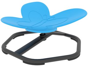AIYAPLAY Sensoryjny fotel obrotowy dla dzieci, w kształcie motylka, wspiera równowagę i koordynację, plastik, stal, niebieski
