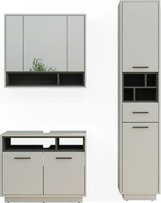 Zestaw mebli łazienkowych szary 80x40x64 beatrice
