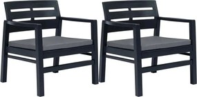 Zestaw antracytowych mebli ogrodowych - Emilly