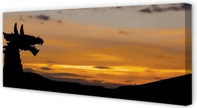 Duży obraz na płótnie Smok o Zachodzie Słońca