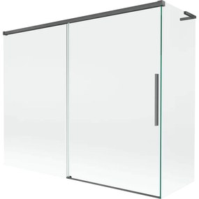Mexen Rox L parawan nawannowy 2-skrzydłowy rozsuwany 190 + 90 x 150 cm, transparent, gun gray szczotkowany - 8C9L-190-090-66-00