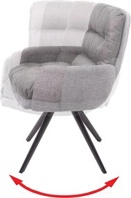 Krzesło do jadalni MCW-G66 (zestaw 6 sztuk),  jasnoszary, z podłokietnikiem