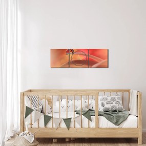 Obraz kwiecistej kropli rosy (z zegarem) (90x30 cm)