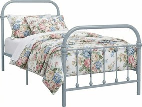 Szare metalowe łózko w stylu loft 100x200 cm L2-S53