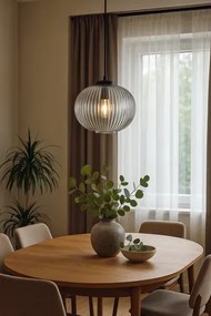 Lampa wiszaca z ryflowanym kloszem grafitowa P8-C13