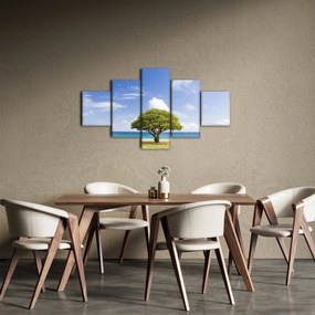 Obraz plaży z drzewem (125x70 cm)