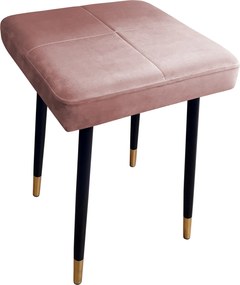 Taboret MAX tkanina Welur stelaż metalowy STOŁEK LOFT : Kolor nogi - Czano-złota stożek, Kolor tkaniny - VELVET - MG58, Typ tkaniny - Velvet