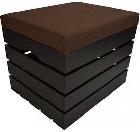 Pufa kufer skrzynia drewniana sosnowa siedzisko 50cm malowana czarna