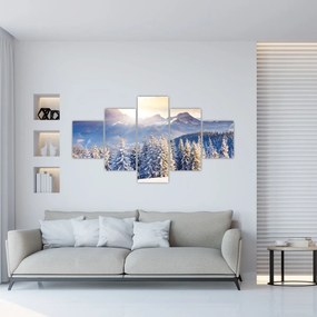 Obraz - Krajobraz górski zimą (125x70 cm)