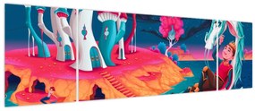 Obraz - Książę i smocza księżniczka (170x50 cm)